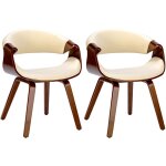 Clp - lot de 2 chaises de salle à manger foley noyer / crème similicuir Clp - lot de 2 chaises de salle à manger foley noyer / crème similicuir