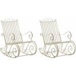 Clp - lot de 2 fauteuils � bascule d'ext�rieur smilla en fer forg� cr�me antique