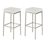 Clp - ensemble de 2 tabourets de bar montr�al � edelstahl - comme, blanc