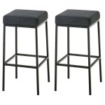 Clp - set 2 tabourets de bar montr�al en tissu - alt 80 gris fonc�, schwarz