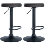 Clp - lot de 2 tabourets de bar ponte en similicuir noir m�tal noir mat