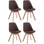 Clp - lot de 4 chaises de salle � manger borneo v2 en tissu marron nature
