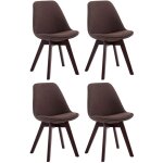 Clp - lot de 4 chaises de salle à manger borneo v2 en tissu marron noyer Clp - lot de 4 chaises de salle à manger borneo v2 en tissu marron noyer
