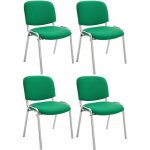 Clp - lot de 4 chaises de visiteur ken en tissu avec pieds en m�tal aspect chrom� vert