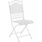 Chaise pliante de jardin avec design romantique diverses couleurs colore : blanc