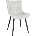 Chaise blanche large, faux cuir