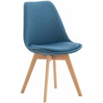 Clp ? chaise enfant scandinave en tissu bleu ? corps en polypropyl�ne robuste ? jambes en bois de h�tre ...
