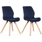Clp - ensemble de 2 chaises de lune bleue, velours
