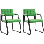 Clp - ensemble de 2 chaises pour les visiteurs canada b en faux cuir vert