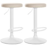 Clp - ensemble de 2 tabourets de bar bridge dans du m�tal blanc de type cr�me et opaque