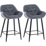 Clp - ensemble de 2 tabourets de bar gibson grigio, tissu