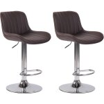 Clp - ensemble de 2 tabourets de bar lentini en marron, chrom