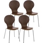 Clp - ensemble de 4 chaises empilables diego en bois de noyer robuste