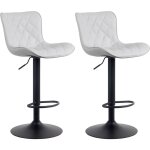 Clp - ensemble de bar emma de 2 tabourets blancs, faux cuir