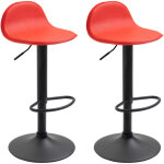 Clp - lot de 2 tabourets de bar design lana v2 similicuir rouge noir Clp - lot de 2 tabourets de bar design lana v2 similicuir rouge noir