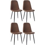 Clp - r�glez 4 chaises � manger napier marron, fausse peau