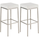 Clp - set 2 tabourets de bar montral en blanc, edelstahl