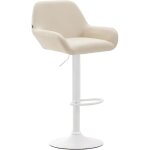 Clp - tabouret de bar braga similicuir avec pied en m�tal cr�me blanc
