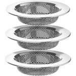 Coavas - lot de 3 filtres d'�vier de cuisine en acier inoxydable, passe au lave, vaisselle, avec grand ...
