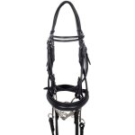 Cob, noir: bridon de dressage en cuir souple avec bandeau et r�nes inclus