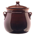 Cocotte � 2 manches avec couvercle, diam�tre 16 cm, couleur brune coli'