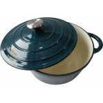 Cocotte baumalu 24 cm - forme ronde - bleu vert