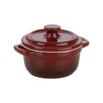 Cocotte ceramique rouge malin rond 10cm - kela