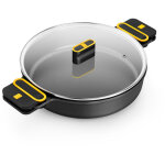 Cocotte en fonte d'aluminium moul� sous pression avec rev�tement antiadh�sif triple couche et couvercle ...