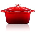 Cocotte en fonte maille rouge 3, 8 l, 24 x 11, 8 cm