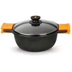Cocotte en fonte d'aluminium de 32 cm de haut avec couvercle bra efficace