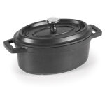 Cocotte ovale 12x8, 5 cm en fonte noir - lacor