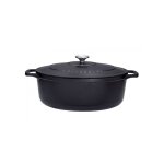 Cocotte ovale en fonte �maill�e 33cm noire sublime chasseur puc473301