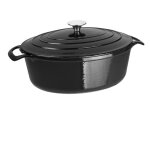Cocotte ovale en fonte noire vogue 5 l