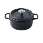 Cocotte ronde en fonte émaillée 18cm noir - invicta - 402181 Cocotte ronde en fonte émaillée 18cm noir - invicta - 402181