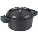 Cocotte ronde en fonte �maill�e 24cm noir - lacor - 25925