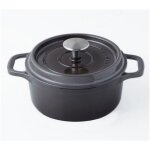 Cocotte ronde en fonte �maill�e 32cm taupe - invicta - puv402327