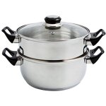 Casserole en acier inoxydable avec couvercle en verre 22 cm quid