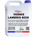 Cod�ve bois - vernis lambris bois - 5 l - codeve bois - pour prot�ger un lambris en bois de sapin, douglas, ...