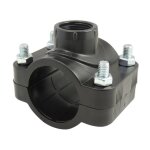 Collier de fixation murale 4 boulons 63 - 1 / 2'' ? polypropyl�ne pour tuyaux pe ? pression max 16 bars ...