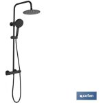 Cofan - colonne de douche noire avec robinet thermostatique 90 - 1, 40 cm