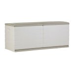 Plastiken - coffre 450l interieur / exterieur fonctionnel et esthetique cadenassable avec roulettes beige ...