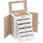 Calicosy - coffre  bijoux avec 6 niveaux et ailes de rangement - h32 cm