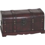 Hhg - jamais utilis] coffre bois de dcoration malle au trsor valence aspect antiquit, 30x57x29cm, ...