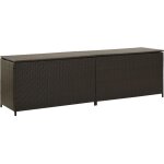 Helloshop26 - coffre bo�te meuble de jardin rangement r�sine tress�e 200 x 50 x 60 cm marron