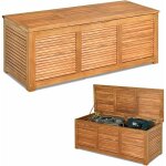 Goplus - coffre de jardin en bois d'acacia certifi� fsc - 120x45x45cm - bo�te de rangement avec poign�e ...