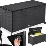 Coffre de rangement avec cadre en aluminium et roues 297l, 117x54x64cm -