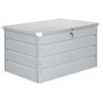 Sweeek - coffre de jardin en m�tal - dallas - 285l gris aluminiun