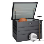 Hoggar - coffre de jardin en mtal sveg 277 l - 72x61x63cm - garantie 10 ans - serrure de scurit avec ...