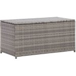 Coffre de jardin en r�sine tress�e zameno - pratique et durable - gris - largeur 100 cm