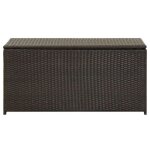 Coffre de jardin en r�sine tress�e zameno - pratique et durable - marron - largeur 100 cm